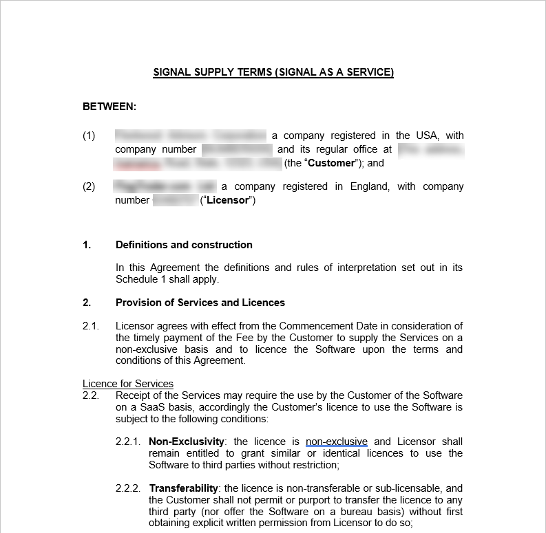 Licensing Agreement